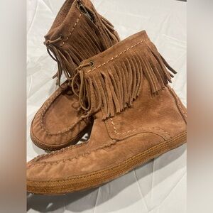 UGG Brown Fringe Ankle Boots